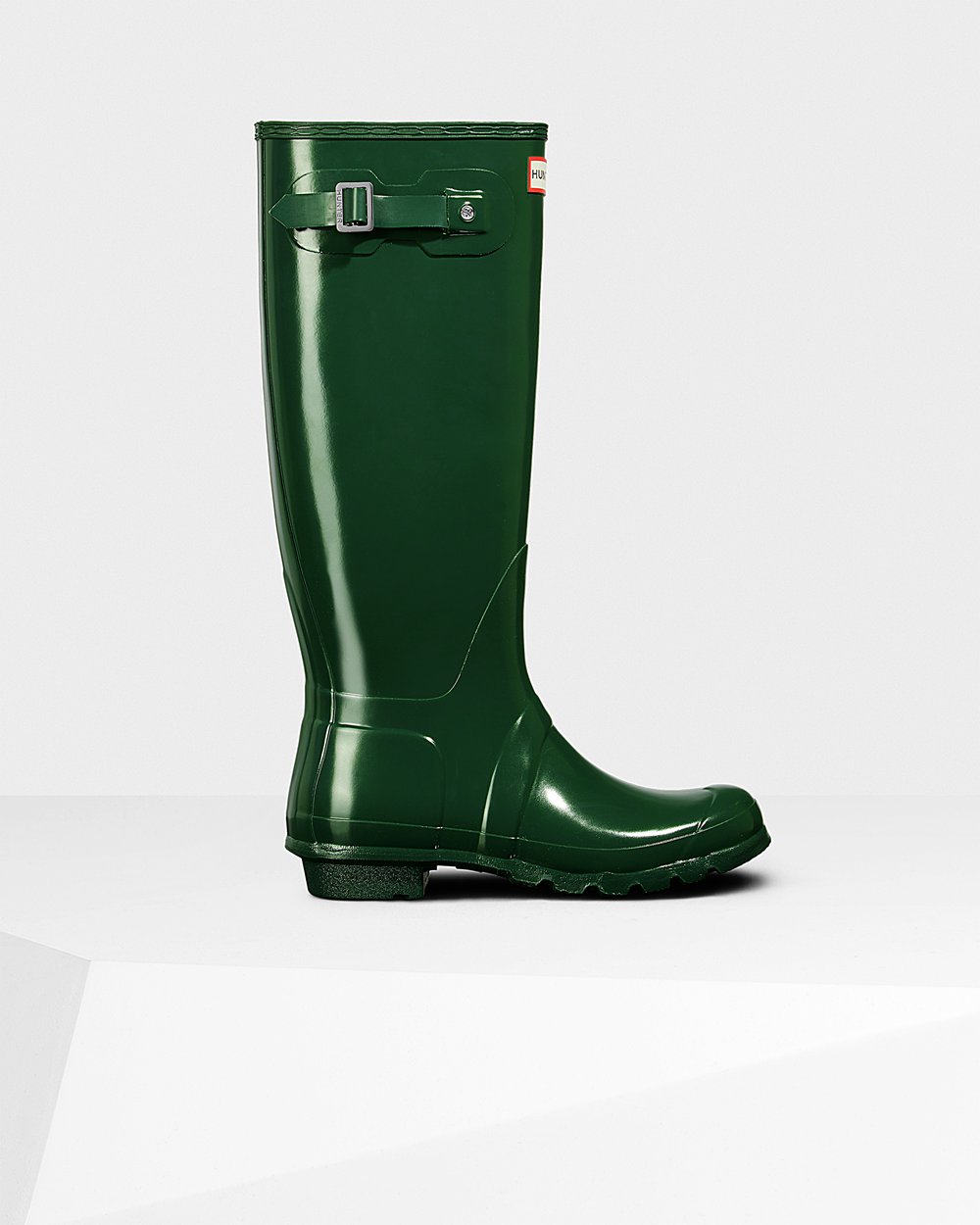 Hoge Regenlaarzen Dames - Hunter Original Gloss - Groen - 28BHYVWTS